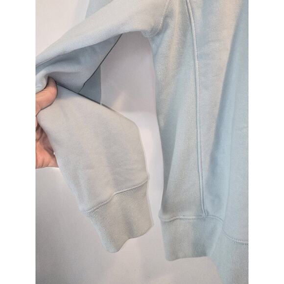 Life is Good Sweatshirt Light Blue Flower Power Cat women's pullover L large mom - Picture 5 of 9